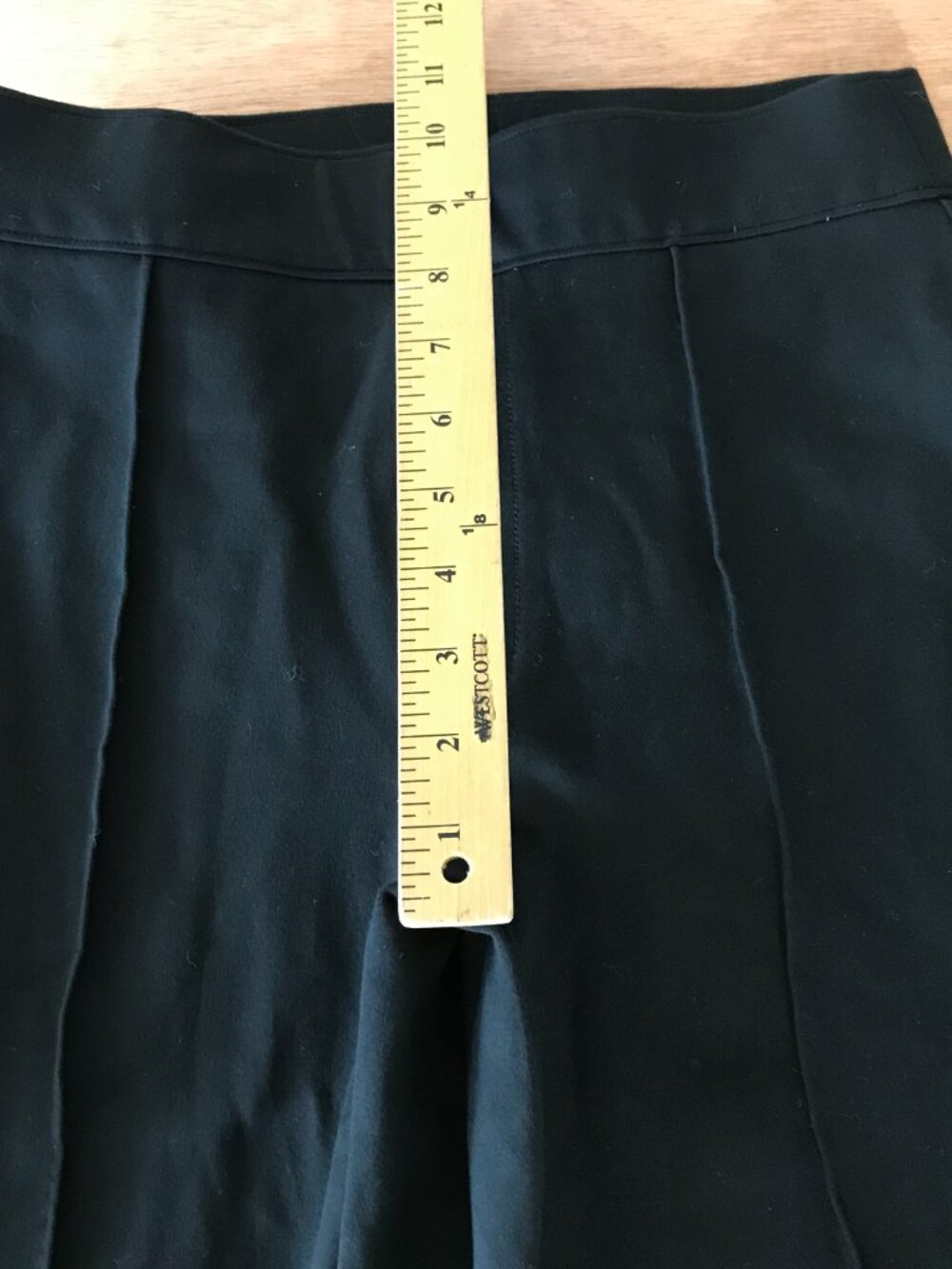 Spanx Ponte Flared Pant Women S Black Mid Rise Pleated Stretch Sculpting Pull On - Picture 9 of 14